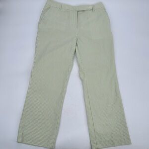3/$15 SUSAN BRISTOL Pants Seersucker Womens 6 Cropped Green Stripe Spring Preppy